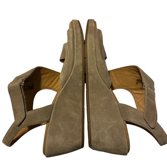 Unstructured By Clarks Grey Nubuck Gris Wedge Sandal Shoes - Picture 9 of 10
